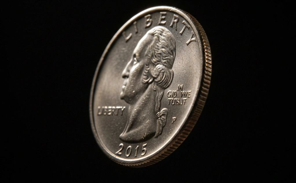 Macro shot of the 2015 quarter